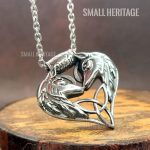 Wolves Love Knot Necklace Heart Amulet