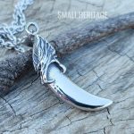 Men Viking Wolf Head Tooth Necklace