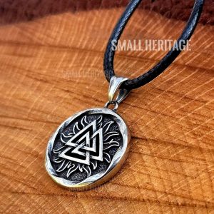 Viking Valknut Pendant Rope Chain