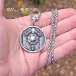 Viking Shield Necklace Tiwaz Rune Vegvisir Pendant Nordic Men