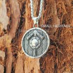 Viking Shield Necklace Tiwaz Rune Vegvisir Pendant Nordic Men