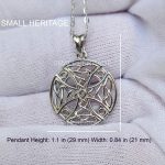 925 Sterling Silver Irish Celtic Cross Necklace Small Round Pendant