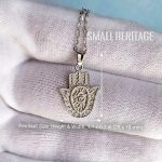 Protection Evil Eye Necklace 925 Sterling Silver Hand of Fatima Pendant