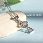 Celtic Cross Necklace 925 Sterling Silver Small Irish Pendant
