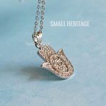 Protection Evil Eye Necklace 925 Sterling Silver Hand of Fatima Pendant