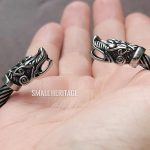 Viking Dragon Head Bracelet Norse Men Cuff