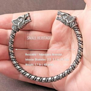 Viking Dragon Head Bracelet Medieval Bangle