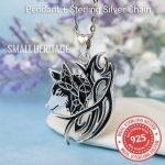 925 Sterling Silver Wolf Necklace Lucky Amulet