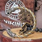 Viking Stainless Steel Wolf Head Bracelet Norse Cuff Dragon Men Amulet Odin