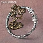 Viking Dragon Head Bracelet Norse Men Cuff