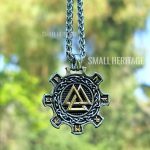 Norse Vegvisir Valknut Necklace Viking Stainless Steel Pendant Chain