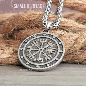 Viking Vegvisir Necklace Nordic Compass Pendant