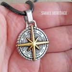 Compass Necklace Stainless Steel Star Pendant