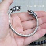Men Cuff Stainless Steel Adjustable Bracelet Medieval Style Bangle