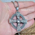 Large Viking Cross Necklace Stainless Steel Irish Christian Pendant