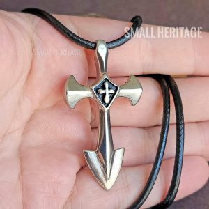 Crusader Cross Necklace Medieval Style Pendant