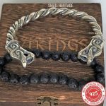 925 Sterling Silver Dragon Bracelet Viking Cuff Medieval Arm Ring 925 mark