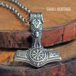 Viking Mjolnir Necklace Norse Vegvisir