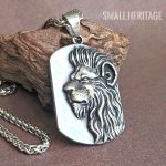 Large Lion Necklace Stainless Steel Pendant Chain