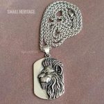 Large Lion Necklace Stainless Steel Pendant Chain