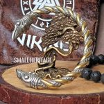 Viking Stainless Steel Raven Head Bracelet