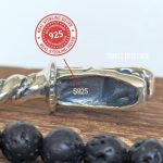 925 Sterling Silver Dragon Bracelet Viking Cuff Medieval Arm Ring 925 mark