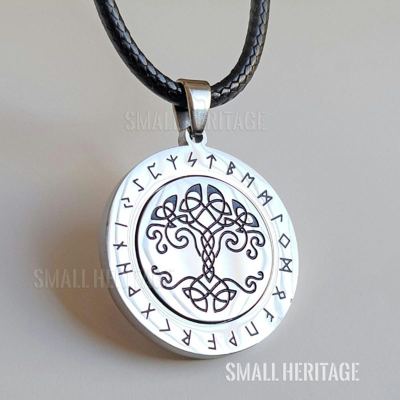 Rotating Yggdrasil Necklace Viking Pendant Tree of Life