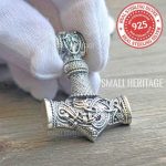 925 Sterling Silver Viking Hammer Mjolnir Pendant