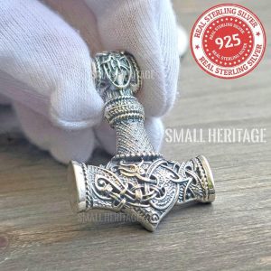 925 Sterling Silver Viking Hammer Mjolnir Pendant