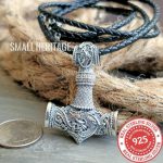 925 Sterling Silver Viking Hammer Mjolnir Pendant