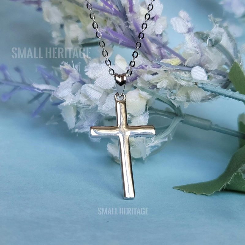 Christian Cross Necklace 925 Sterling Silver Small Pendant