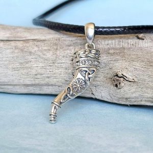 Viking Horn Necklace 925 Sterling Silver Pendant