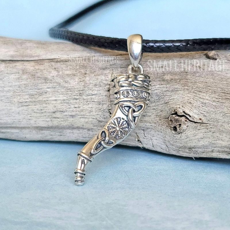 Viking Horn Necklace 925 Sterling Silver Pendant