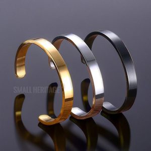Men Stainless Steel Bracelet - Gold Silver Black Color Cuff Bangle