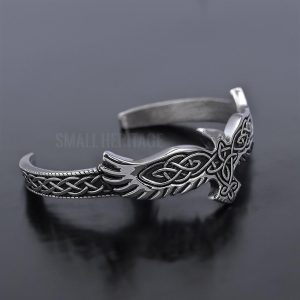 Viking Raven Bracelet Celtic knot Adjustable
