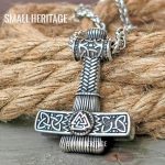 Viking Mjolnir Necklace Hammer Pendant Valknut Norse Men