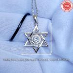 Star of David Necklace 925 Sterling Silver Pendant Chain & Cubic Zirconia Women