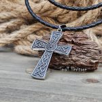 Large Celtic Cross Necklace Irish knot Pendant
