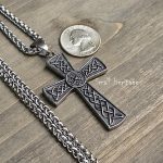 Large Celtic Cross Necklace Irish knot Pendant