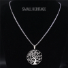 Fashion Tree of Life Stainless Steel Necklace Pendant for Women Men Silver Color - Image 5
