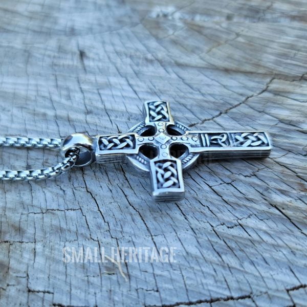 Stainless Steel Celtic Irish Cross Necklace Norse Viking Knot Pendant