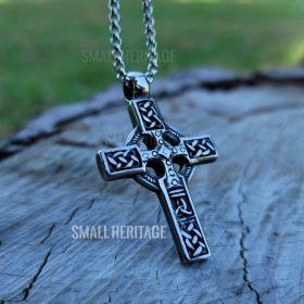 Stainless Steel Celtic Irish Cross Necklace Norse Viking Knot Pendant