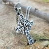 Stainless Steel Irish Celtic Cross Necklace Norse Viking Knot Large Pendant Men - Image 7