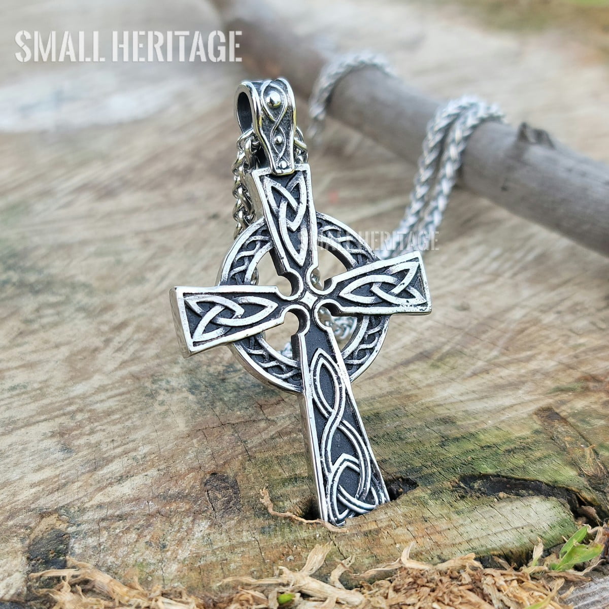 Stunning Sterling Silver Castledermot Celtic Cross Pendant Necklace (2 –  Rosemarie Collections