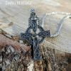 Stainless Steel Irish Celtic Cross Necklace Norse Viking Knot Large Pendant Men - Image 5