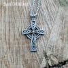 Stainless Steel Irish Celtic Cross Necklace Norse Viking Knot Large Pendant Men - Image 3