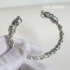 925 Sterling Silver Viking Bracelet Cuff Medieval Style Arm Ring For Men