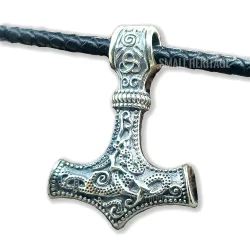 925 Sterling Silver Viking Mjolnir Hammer Necklace – Norse Odin Pendant