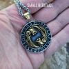 Viking Stainless Steel Necklace Geri and Freki Rune Wolf Valknut Pendant Nordic - Image 4
