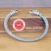 SMALL HERITAGE 925 Sterling Silver Viking Bracelet Norse Cuff Medieval Style Arm Ring